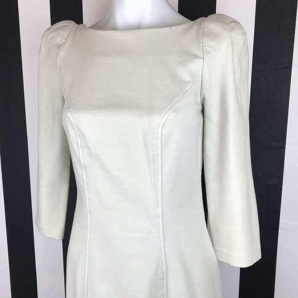Diane Von Furstenberg Cream Zip Back Mini Dress - Picture 2 of 5